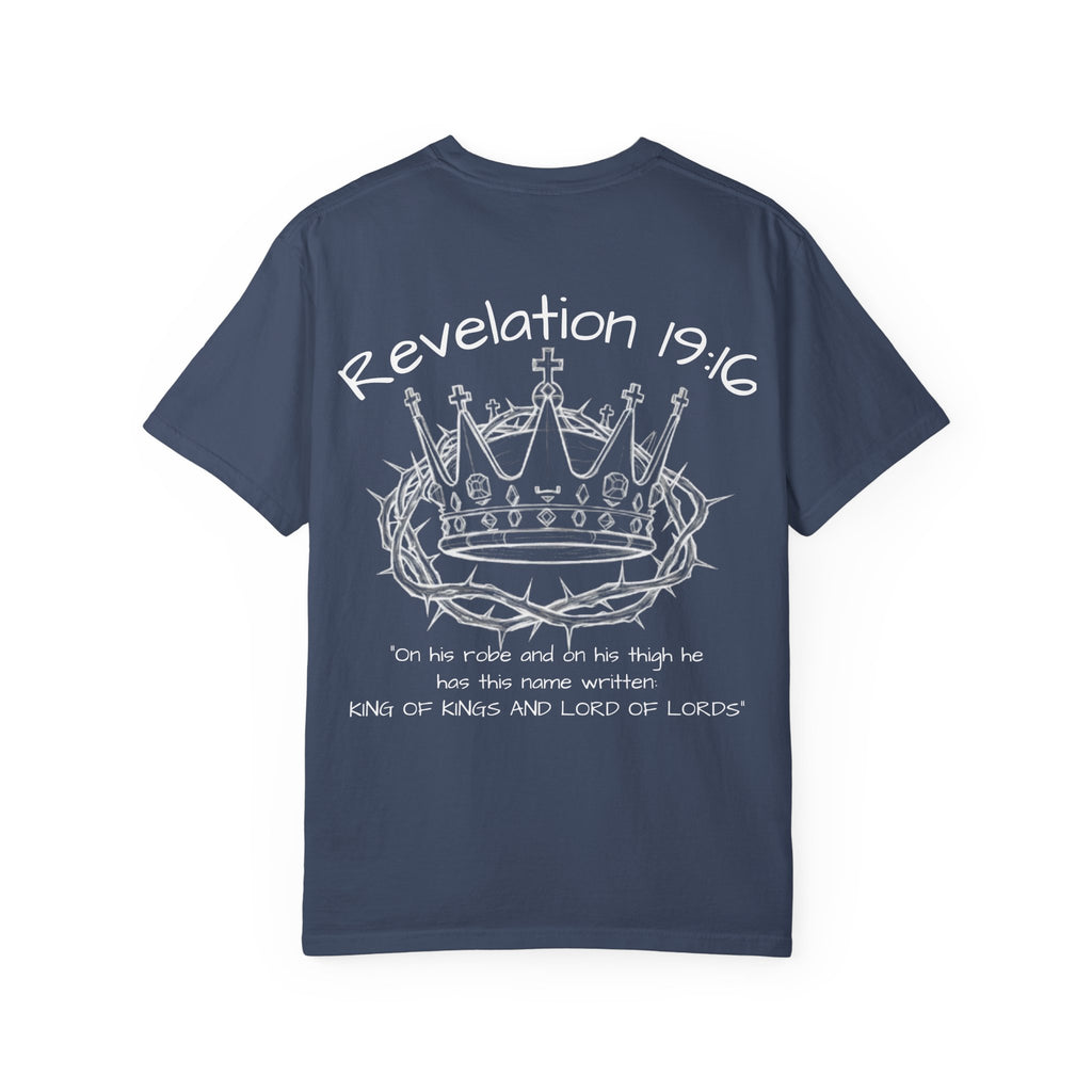 Garment-Dyed T-Shirt with Revelation 19:16 Design | Unisex Christian Tee | Faith-Based Apparel | Stylish Gift for Believers, Spiritual [...]