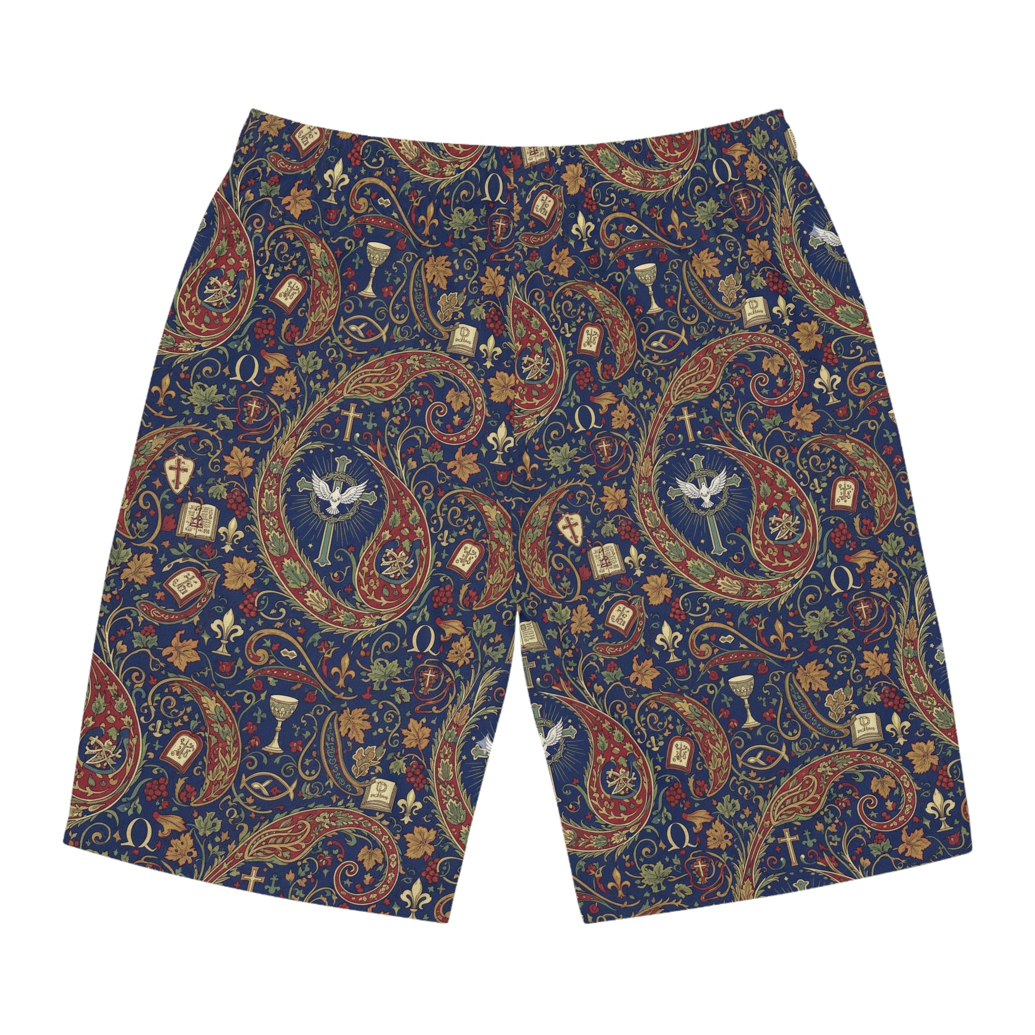 Men's Paisley Patterned Board Shorts, Stylish Swimwear for Beach Days, Relaxed Fit for Men, Perfect for Summer BBQs, Versatile for [...]
