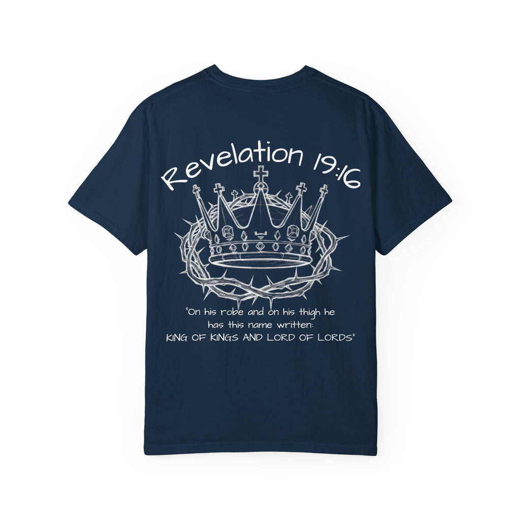 Garment-Dyed T-Shirt with Revelation 19:16 Design | Unisex Christian Tee | Faith-Based Apparel | Stylish Gift for Believers, Spiritual [...]