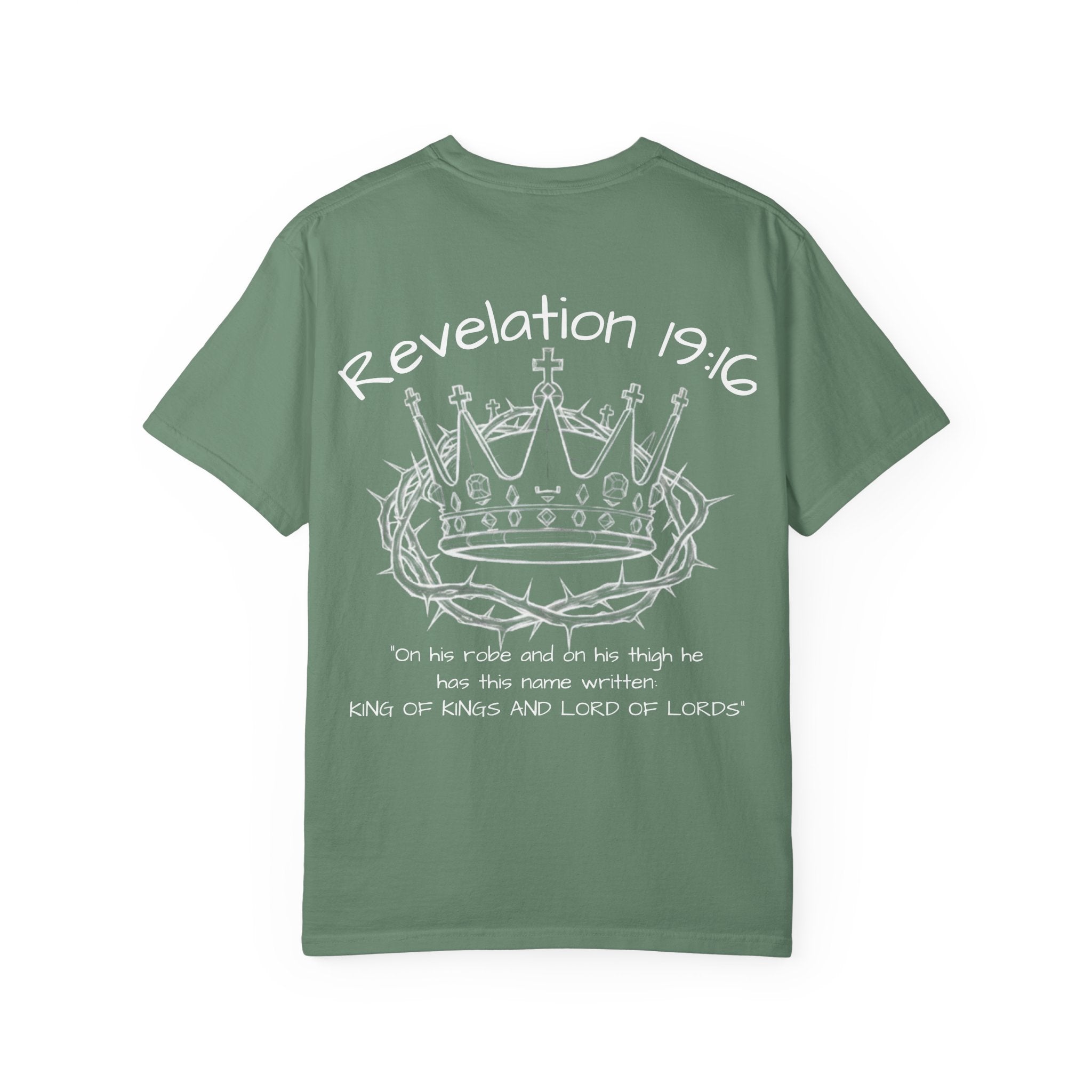 Garment-Dyed T-Shirt with Revelation 19:16 Design | Unisex Christian Tee | Faith-Based Apparel | Stylish Gift for Believers, Spiritual [...]