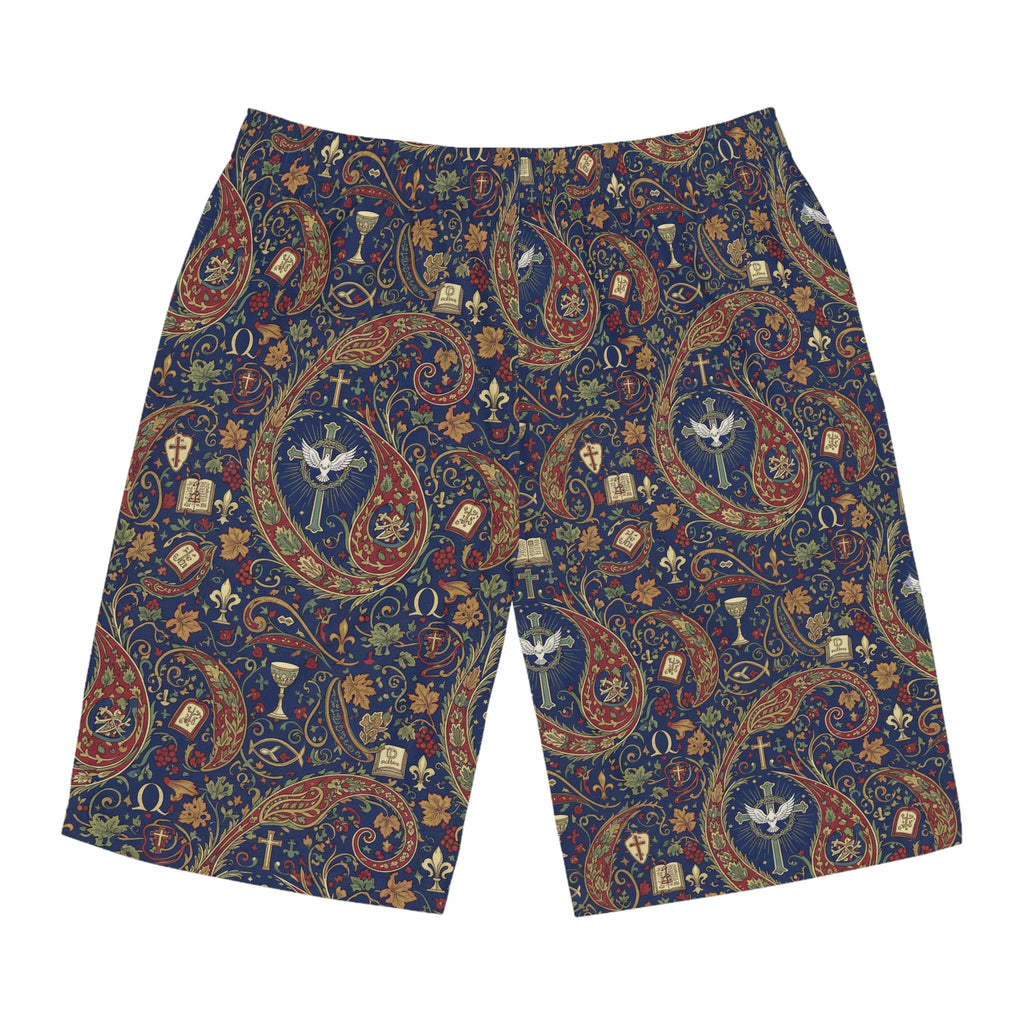 Men's Paisley Patterned Board Shorts, Stylish Swimwear for Beach Days, Relaxed Fit for Men, Perfect for Summer BBQs, Versatile for [...]