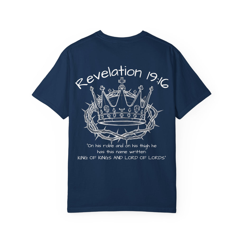 Garment-Dyed T-Shirt with Revelation 19:16 Design | Unisex Christian Tee | Faith-Based Apparel | Stylish Gift for Believers, Spiritual [...]