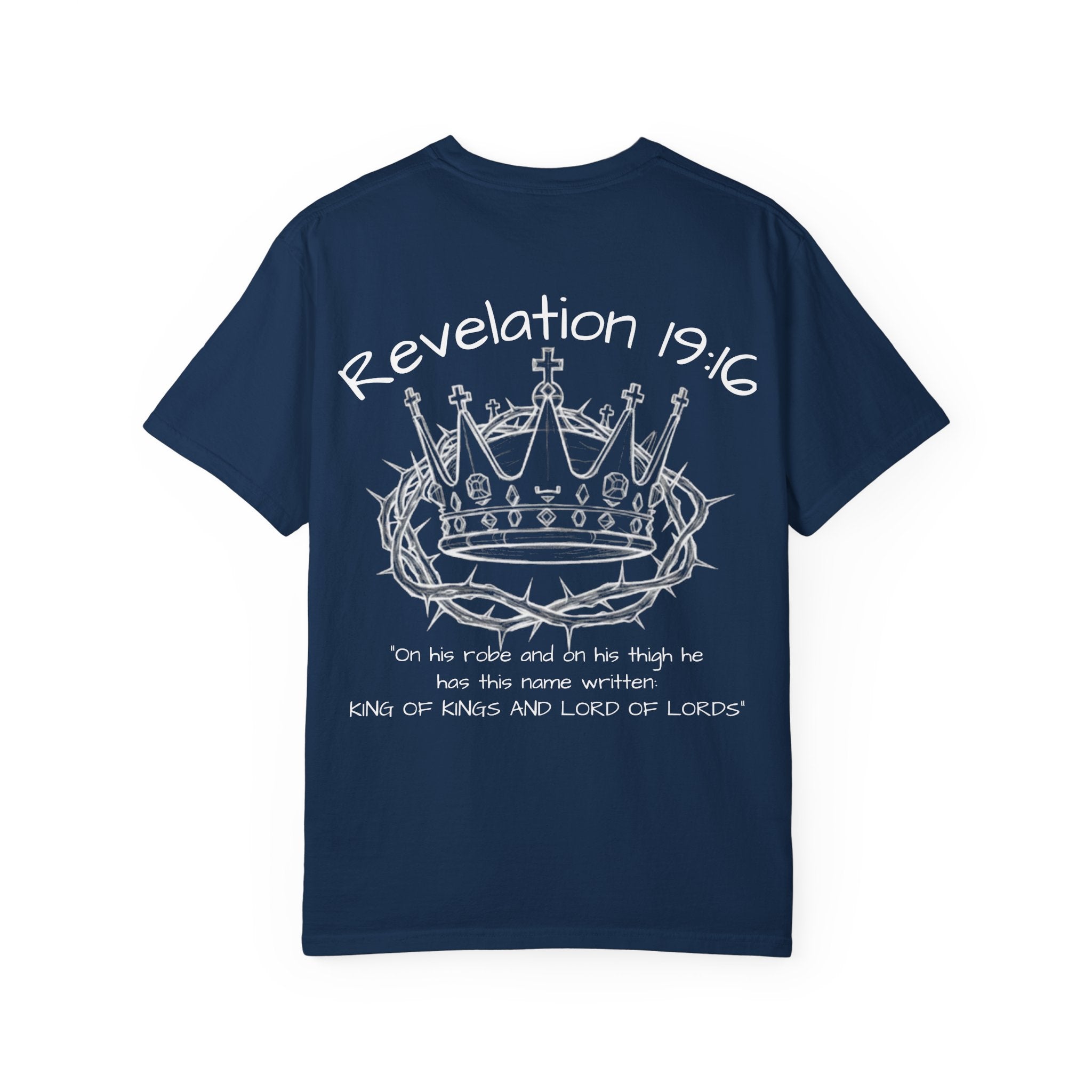Garment-Dyed T-Shirt with Revelation 19:16 Design | Unisex Christian Tee | Faith-Based Apparel | Stylish Gift for Believers, Spiritual [...]