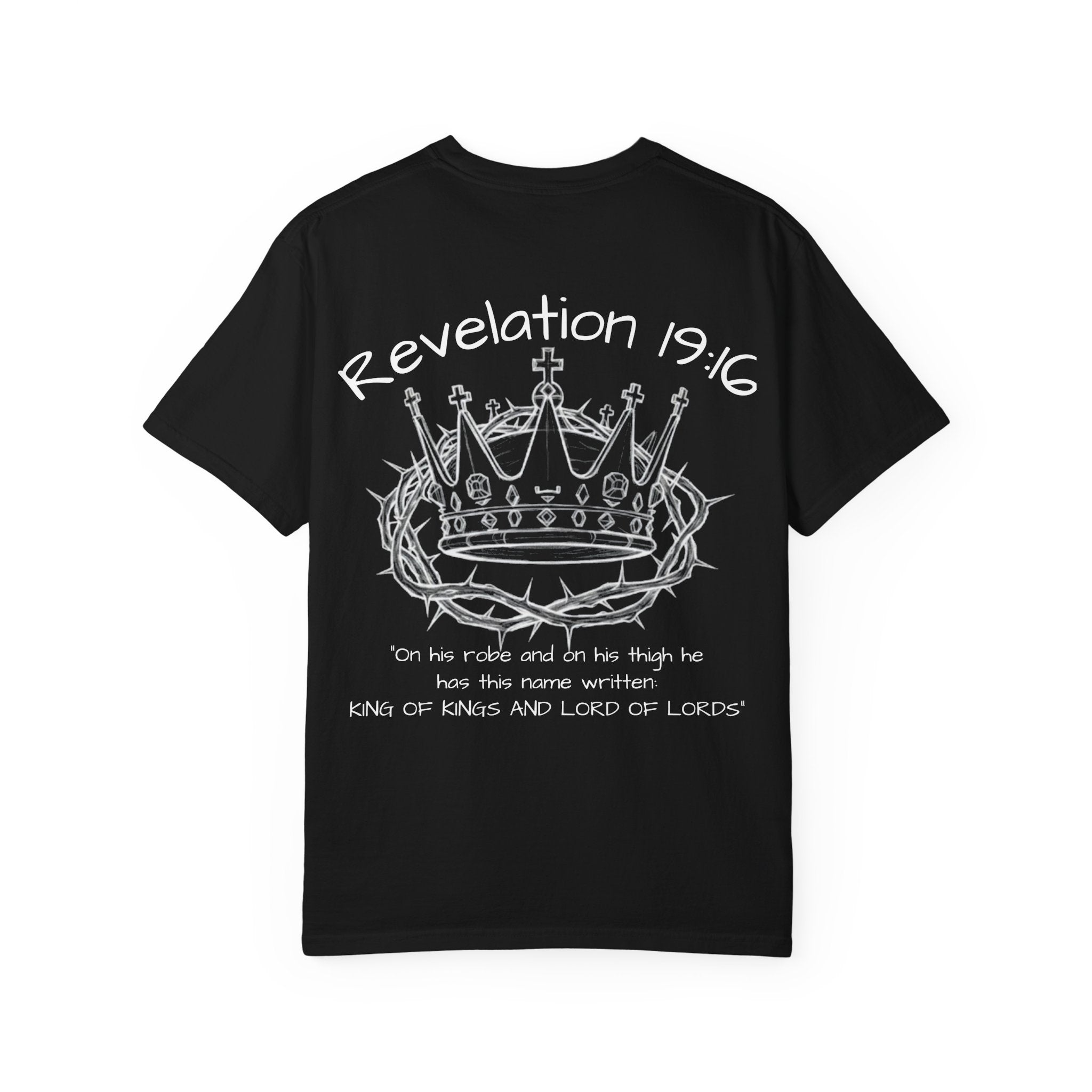 Garment-Dyed T-Shirt with Revelation 19:16 Design | Unisex Christian Tee | Faith-Based Apparel | Stylish Gift for Believers, Spiritual [...]